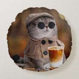 Almofada Redonda Pumpkin Spice Queda Travesseiro decorativo Redondo