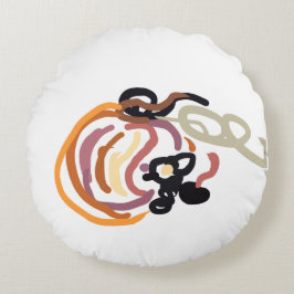 Almofada Redonda Pumpkin Sunset Autumn cute