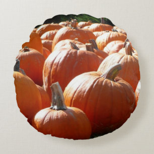 Almofada Redonda Pumpkins Foto para Queda, Dia das Bruxas ou Ação d