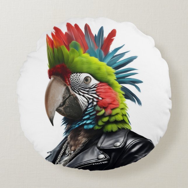 Almofada Redonda Punk Parrot (Frente)