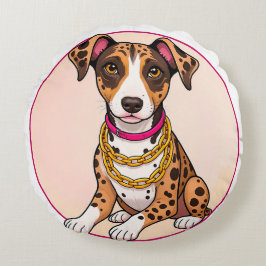 Almofada Redonda Puppy de Cartoon Adorável