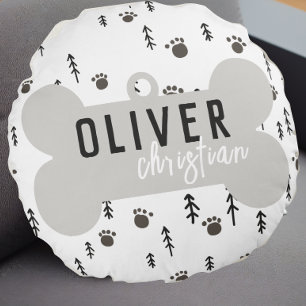 Almofada Redonda Puppy Dog Tag Neutral Personalizado