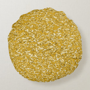 Almofada Redonda PURE DOURADO Splatter Patterno + texto/foto
