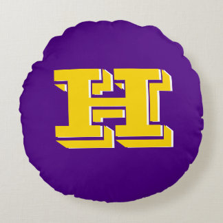 Almofada Redonda Purple and Gold Team Pride Monogram