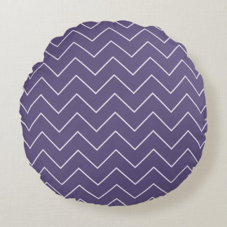Almofada Redonda Purple Chevron Baby Girl Throw Pillow - Round