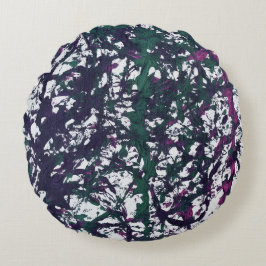 Almofada Redonda Purple, Green, Pink, Marble artwork