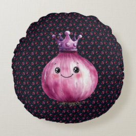 Almofada Redonda Purple Onion Queen Round Throw Pillow