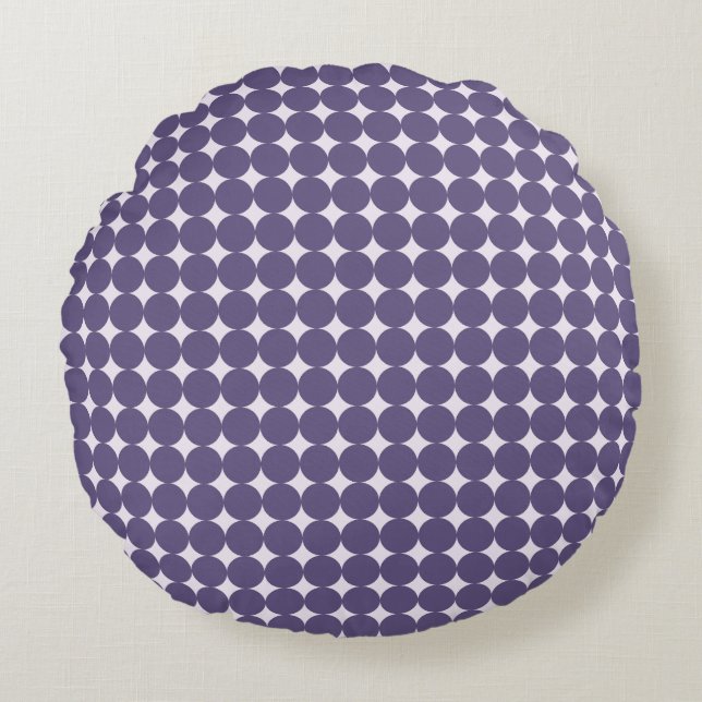 Almofada Redonda Purple Polka Dot para Berçário (Frente)