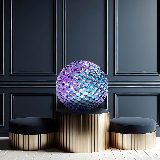 Almofada Redonda Púrpura e Blue Gem Procure-a (Criador carregado)