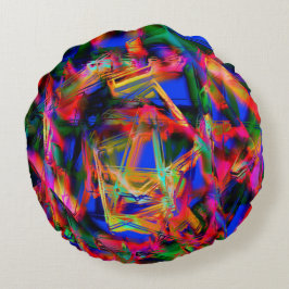 Almofada Redonda Quadrados coloridos com pinceladas erradas