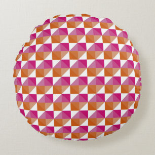 Almofada Redonda Quadro de controlo laranja e rosa