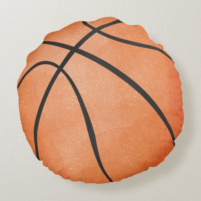 Almofada Redonda Quartos Temáticos de Basquete Decoração Atlética D (Verso)