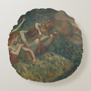Almofada Redonda Quatro Dançarinos, Impressionista Pintura, Edgar D