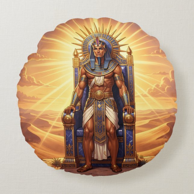 Almofada Redonda Ra – Ägyptischer Sonnengott (Frente)