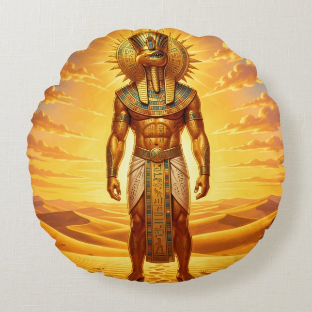 Almofada Redonda Ra – Egyptian Sun God´1 (Frente)