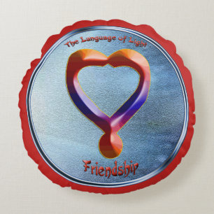 Almofada Redonda Rabiscar no símbolo da Amizade