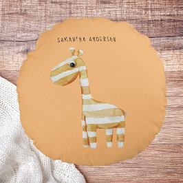 Almofada Redonda Rapariga Laranja De Bela Moderna Com Nome