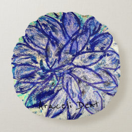 Almofada Redonda Rare Blue Dahlia