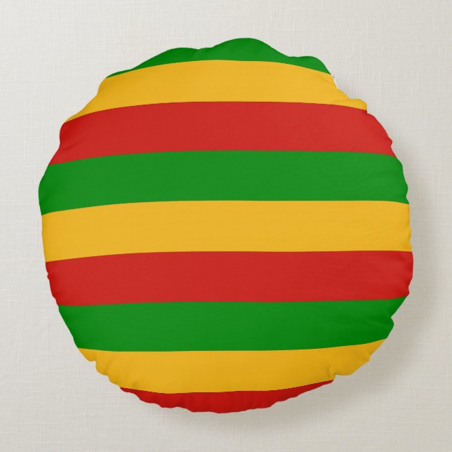 Almofada Redonda RASTAFARI FLAG COLORS + suas ideias (Verso)