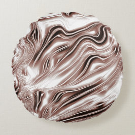 Almofada Redonda Rastreios longos e castanhos brilhantes sobre fund