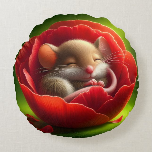 Almofada Redonda Rato de sangria (Frente)