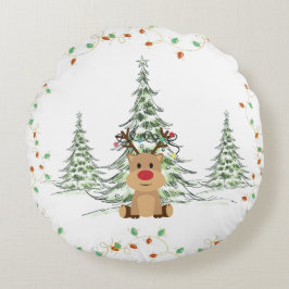 Almofada Redonda Rebelde Natal Férias Das Árvores De Inverno