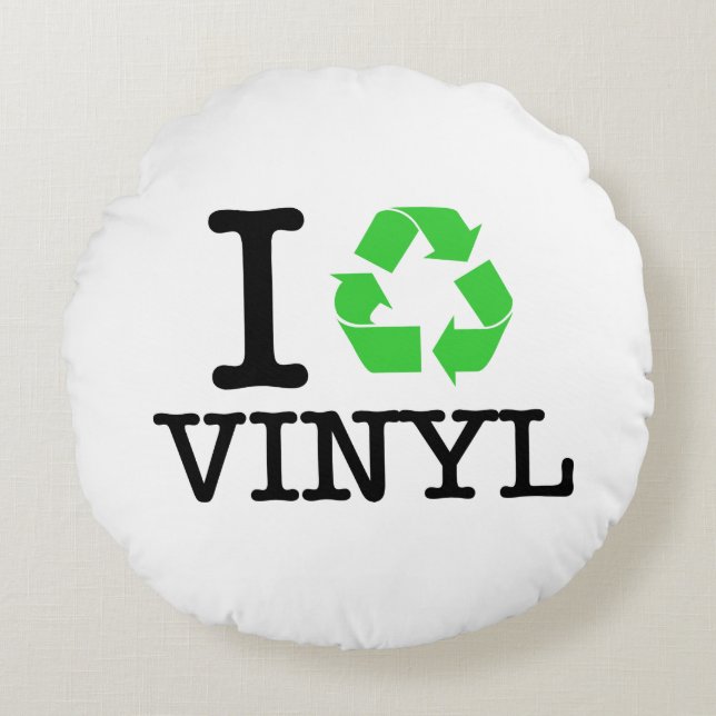 Almofada Redonda Reciclar Vinil (Frente)