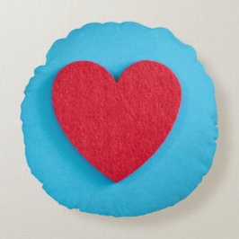 Almofada Redonda Red Love Heart