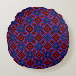 Almofada Redonda Red With Blue Stars
