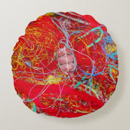 Almofada Redonda Redes de pesca coloridas
