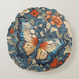 Almofada Redonda Regal Butterfly Amidst William Morris Floral