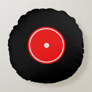 Almofada Redonda Registro de vinil retro coxim redondo vermelho &