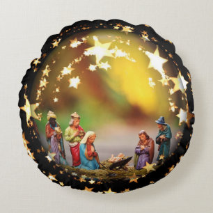 Almofada Redonda Reis de Jesus Joseph da Virgem Maria da ucha da