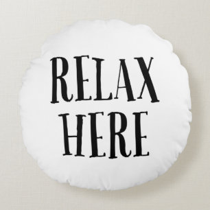 Almofada Redonda Relaxe Aqui Travesseiros Para O Home Decor