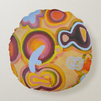 Almofada Redonda relógio amarelo