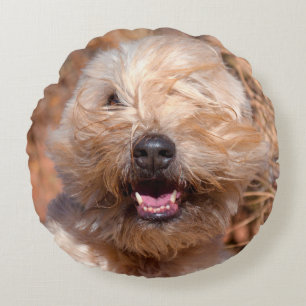 Almofada Redonda retrato de Soft Coated Wheaten Terrier