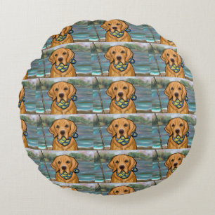 Almofada Redonda Retriever Dourado