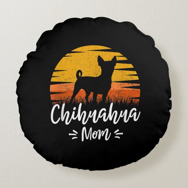 Almofada Redonda Retro Chihuahua Gift|Vintage Chihuahua Dogs (Frente)