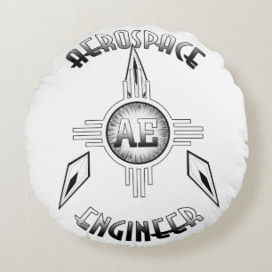 Almofada Redonda Retro de Engenheiro Aeroespacial