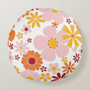 Almofada Redonda Retro Floral 70