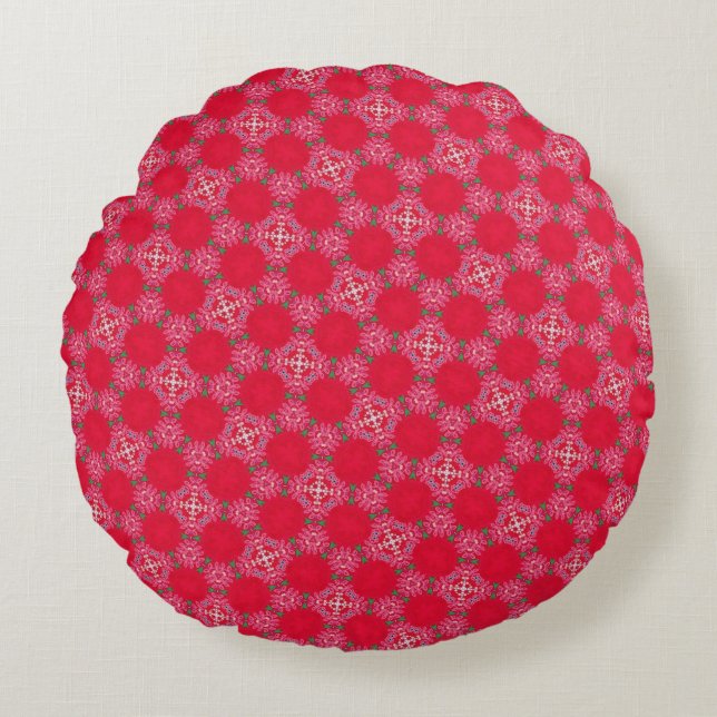 Almofada Redonda Retro Pink Clover Round Pillow (Frente)