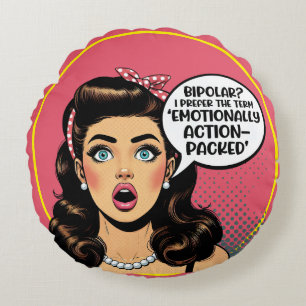 Almofada Redonda Retro Pinup_ Action embalado