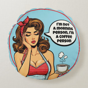 Almofada Redonda Retro Pinup_ Morning