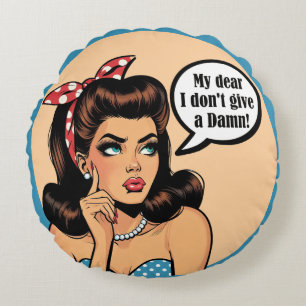 Almofada Redonda Retro Pinup_ My Querido