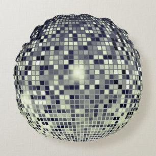 Almofada Redonda Retro Prata Bola de Discoteca Bri