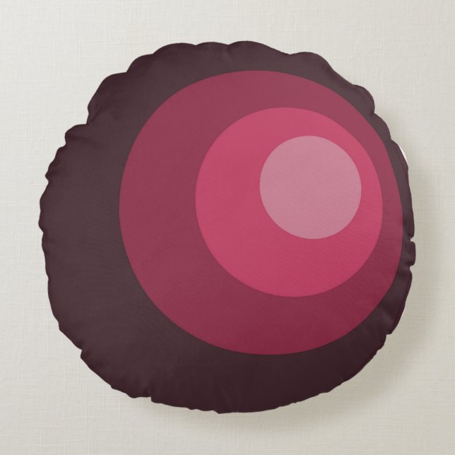 Almofada Redonda Retro Purple Circles (Frente)