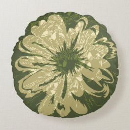 Almofada Redonda Reversible floral psicadélico do vintage do