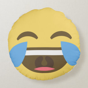 Almofada Redonda Rindo do Travesseiro Emoji