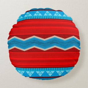 Almofada Redonda Rio Sudoeste Canyon Red e Turquoise