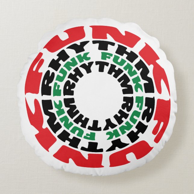 Almofada Redonda Ritmo Funk Funk Rhythm (Frente)